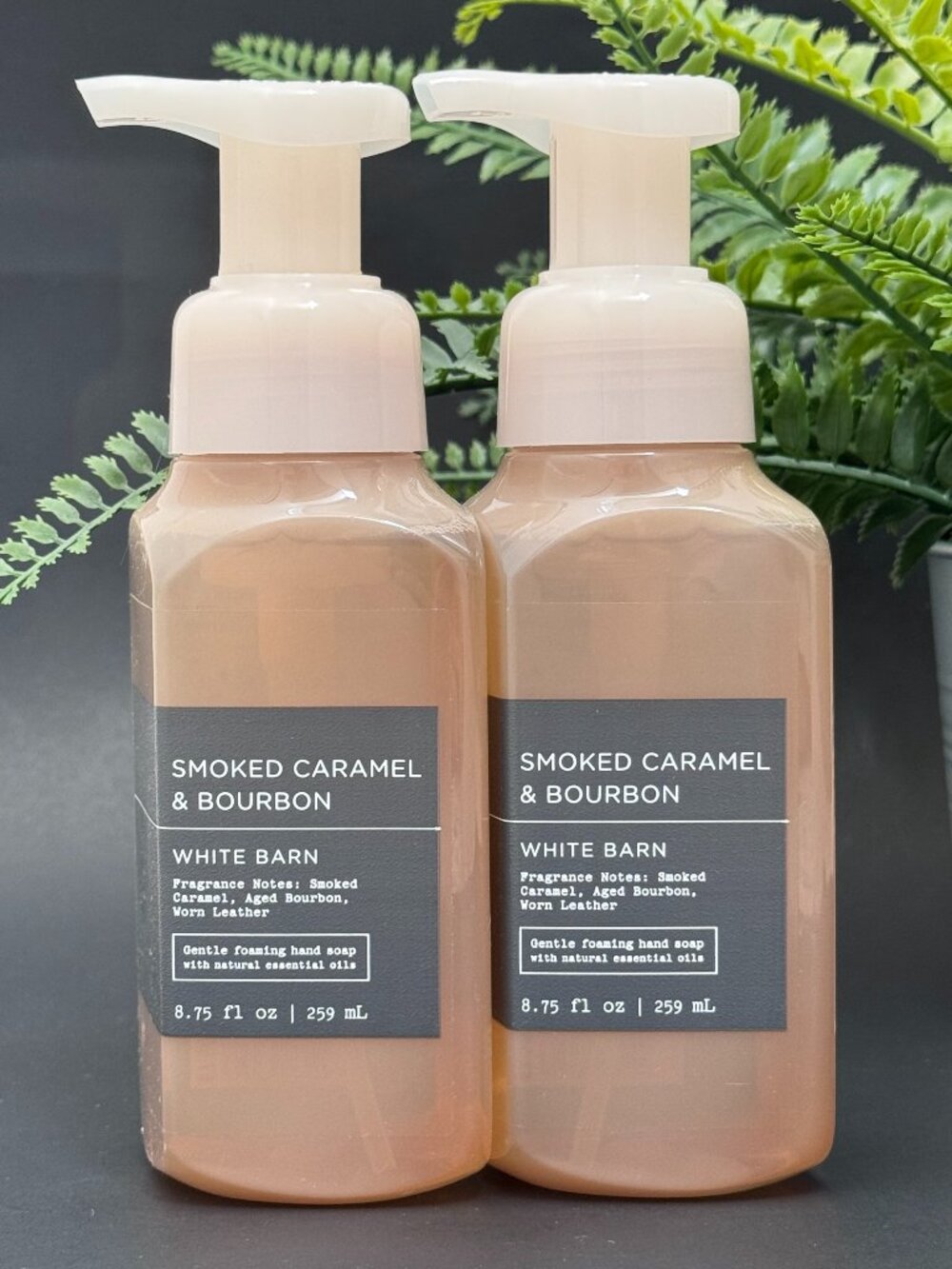 Bath & Body Works BBW White Barn Smoked Caramel & Bourbon Foaming Hand Soaps X 2